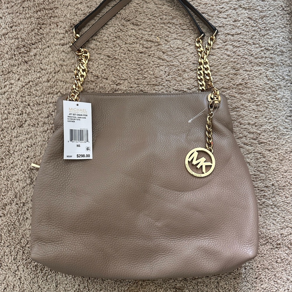 Michael Kors Tan Chain Strap Shoulder Bag
